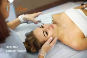 Woman having Hi-Fu to reduce wrinkles Streatham.